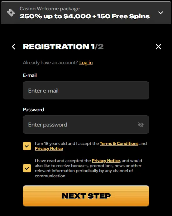 registration spinsy casino